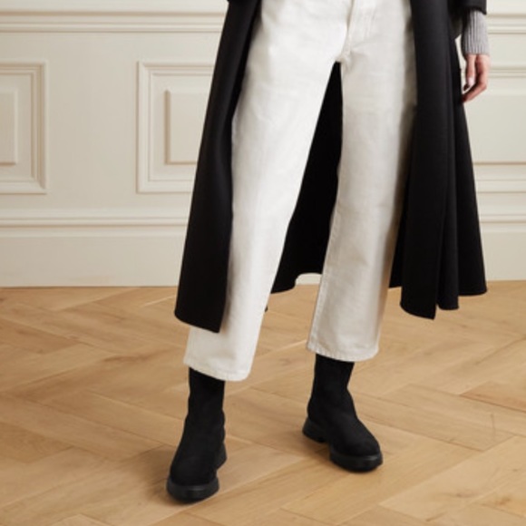 Stuart Weitzman Romy Chill Shearling-lined Suede Ankle Boots - Black - Picture 3 of 5